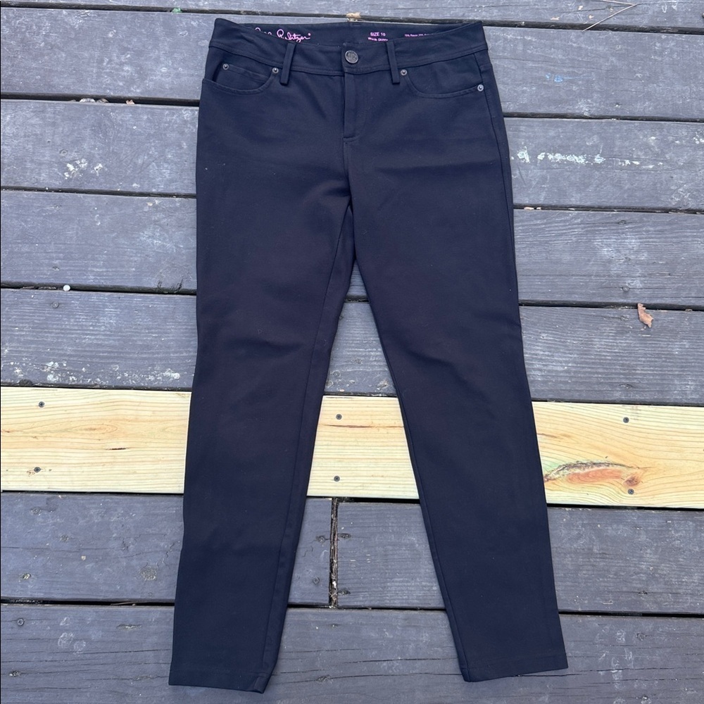 Lilly Pulitzer Worth Skinny Black Stretch Pants size 10